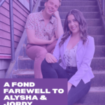 Jordy & Alysha sit on the stairs outside Zee Zee office